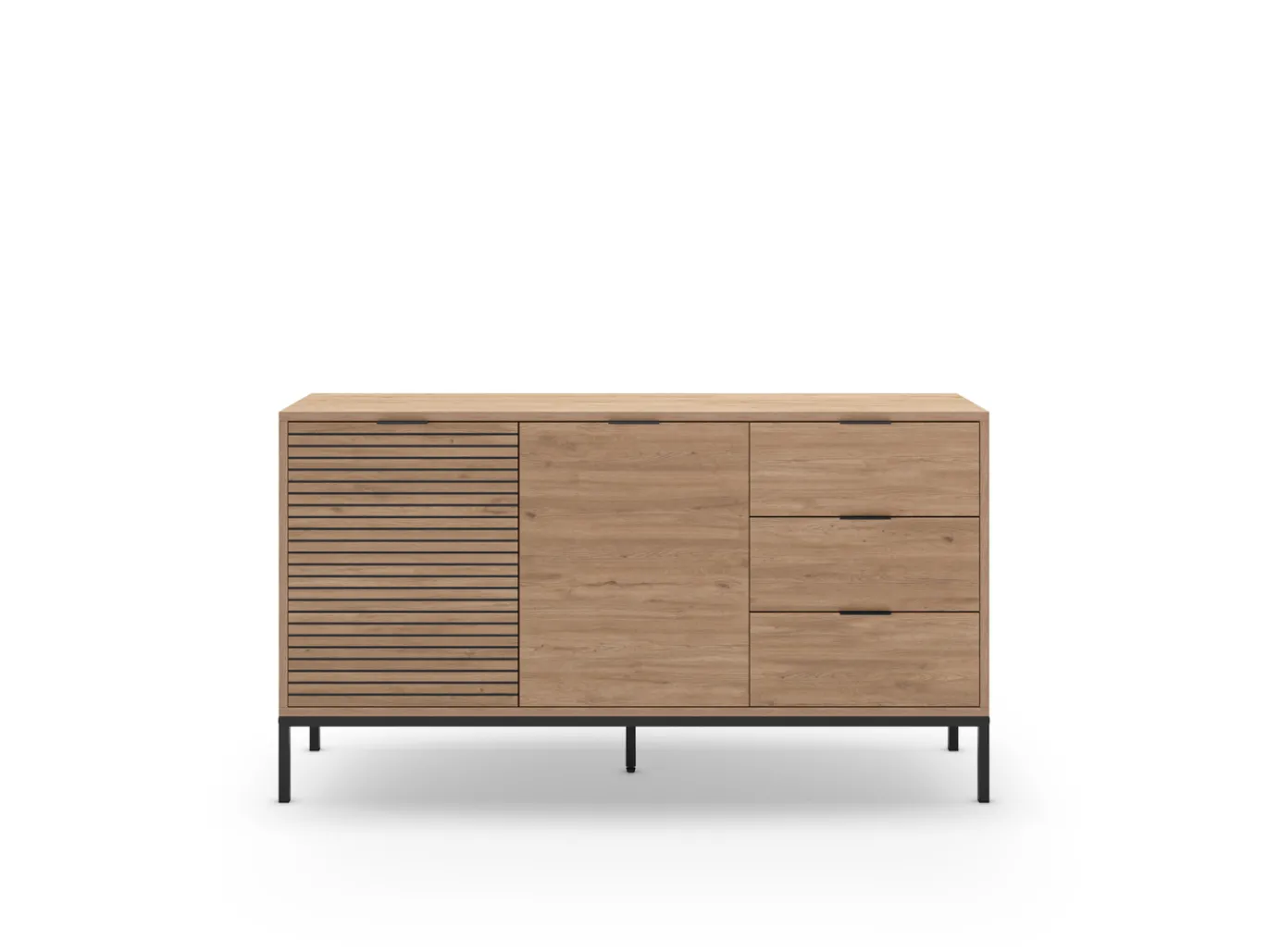 Dressoir Ariel 2d3L 140cm Naturel met Metaal - Giga Meubel