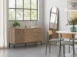 Dressoir Ariel 2d3L 140cm Naturel met Metaal - Giga Meubel