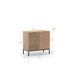 Dressoir Ariel 2d Naturel met Metaal - Giga Meubel