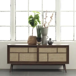 Dressoir Barrali Smoked Eiken 180cm - Giga Living