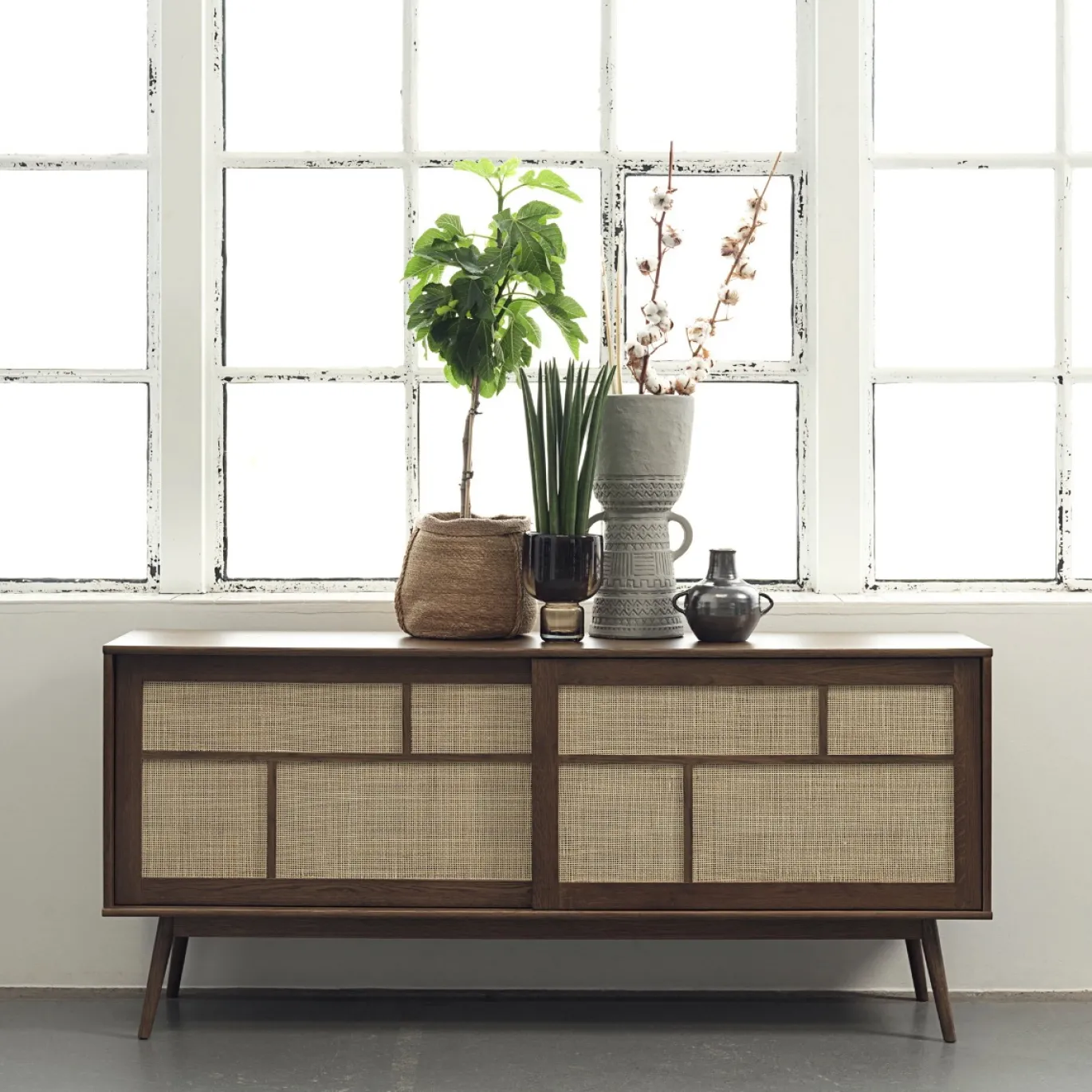 Dressoir Barrali Smoked Eiken 180cm - Giga Living