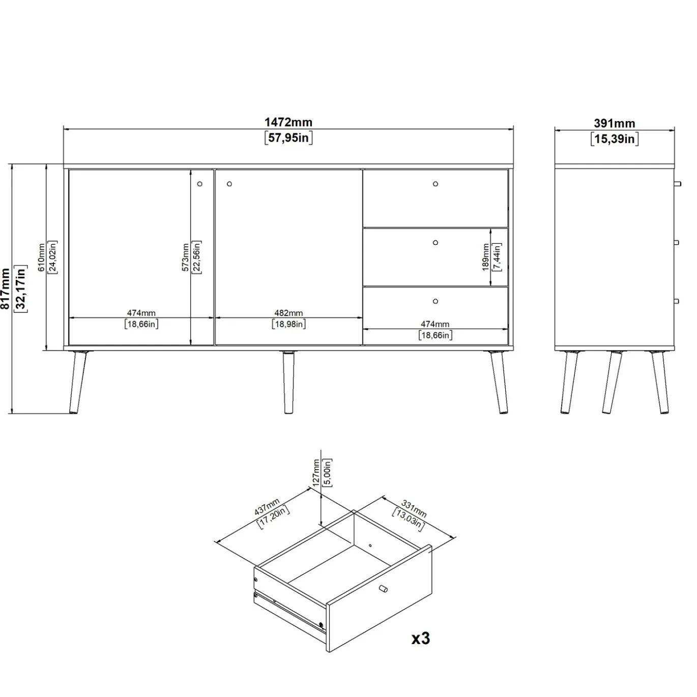 Dressoir Bodo Wit - Giga Living