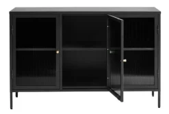 Dressoir Bronco Zwart Glas 3 Delen - Giga Living