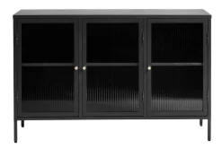Dressoir Bronco Zwart Glas 3 Delen - Giga Living