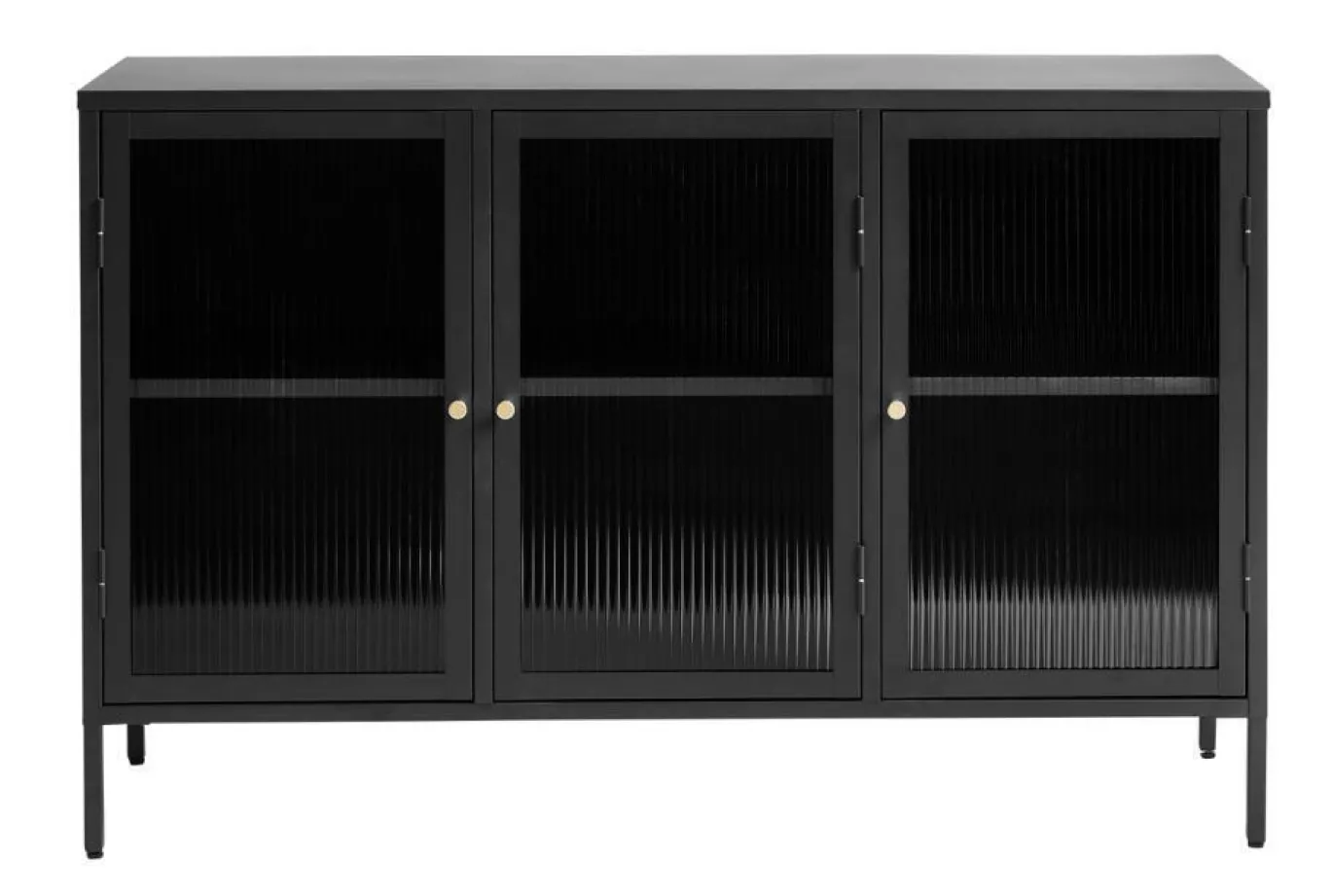 Dressoir Bronco Zwart Glas 3 Delen - Giga Living