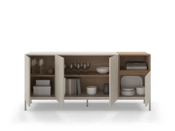 Dressoir Cailin 4d1h 180cm Crème/Naturel met Metaal - Giga Meubel