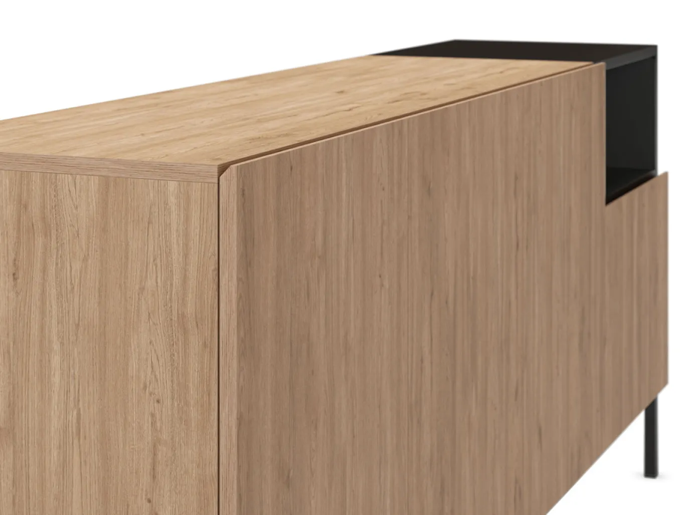 Dressoir Cailin 4d1h 180cm Naturel/zwart met Metaal - Giga Meubel