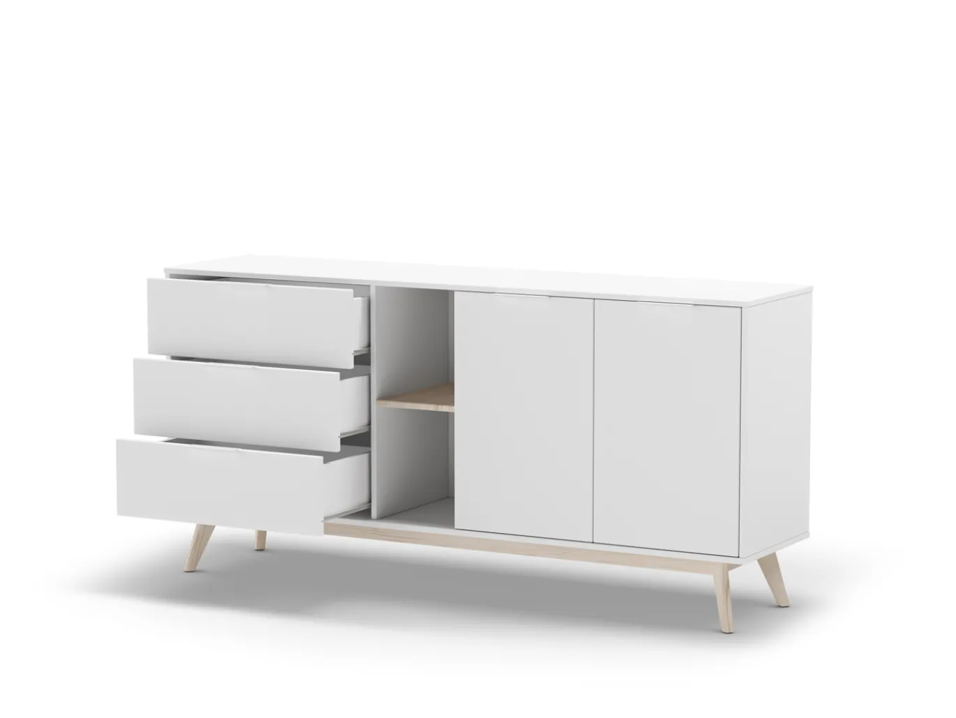 Dressoir Campus 2d2v3L Wit Wax - Giga Meubel