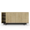 Dressoir Cequoia 3p3n 170cm Eiken/silky Zwart - Giga Meubel
