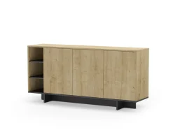 Dressoir Cequoia 3p3n 170cm Eiken/silky Zwart - Giga Meubel