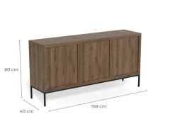 Dressoir Darvo Gerookt Eiken Bruin 158cm - Giga Living