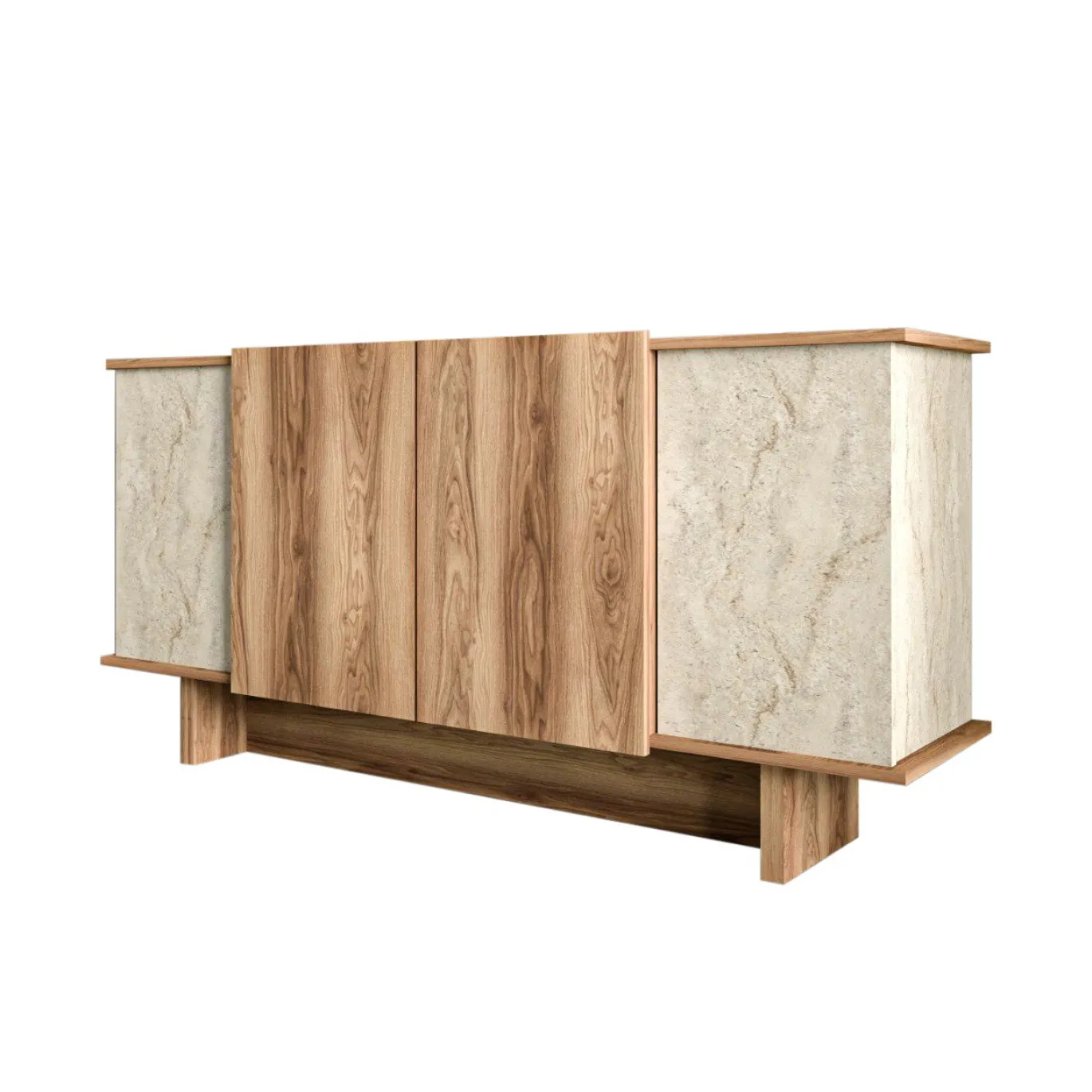 Dressoir Diana Travertinlook/Walnoot 180cm