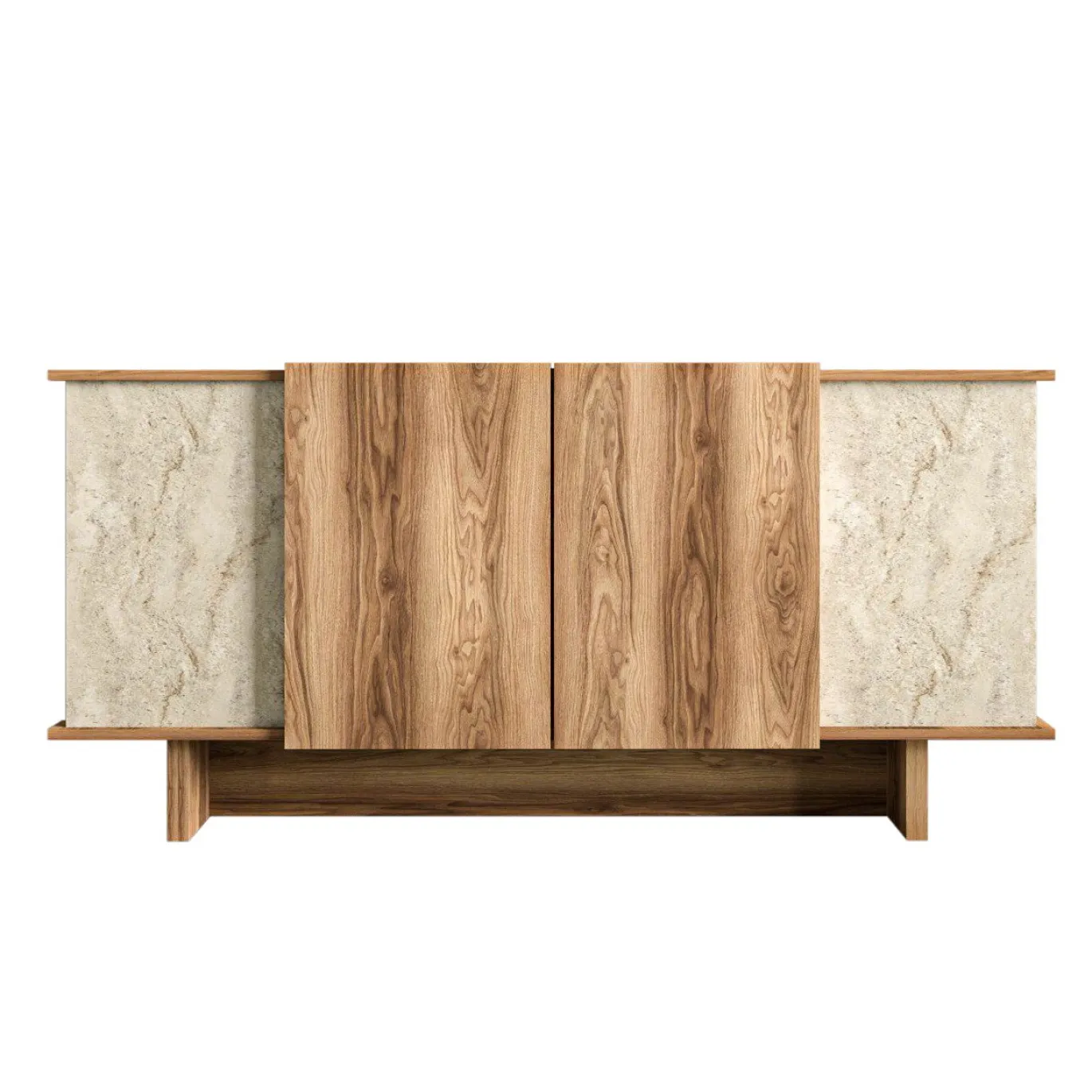 Dressoir Diana Travertinlook/Walnoot 180cm