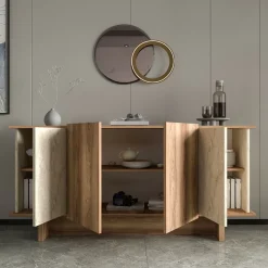 Dressoir Diana Travertinlook/Walnoot 180cm