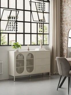 Dressoir Diora 2d3L 140cm Crème - Giga Meubel