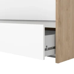 Dressoir Dubbel Next 6 lades Hickory/Wit Hoogglans - Giga Living