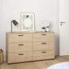 Dressoir Dubbel Sofia 6 lades Hickory - Giga Living