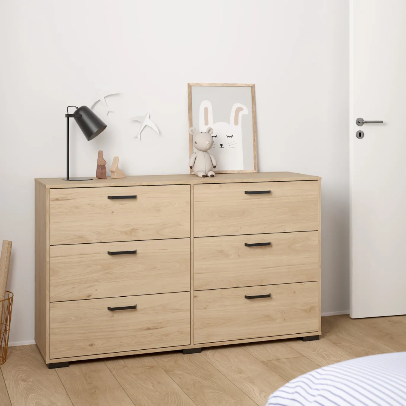Dressoir Dubbel Sofia 6 lades Hickory - Giga Living