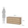 Dressoir Dubbel Ylva 6 lades Hickory - Giga Living