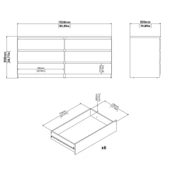 Dressoir Dubbel Ylva 6 lades Hickory - Giga Living