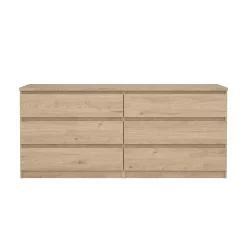 Dressoir Dubbel Ylva 6 lades Hickory - Giga Living