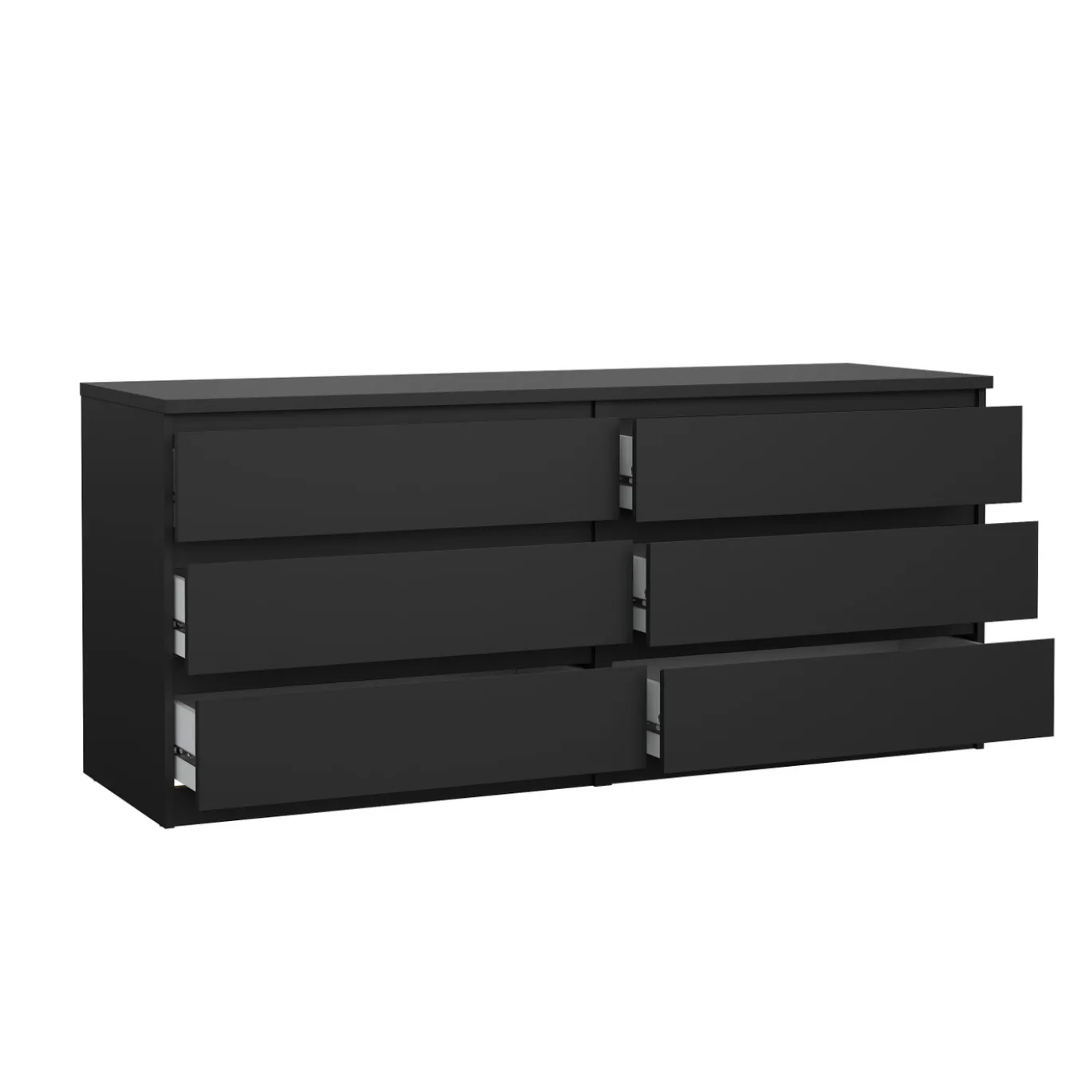 Dressoir Dubbel Ylva 6 lades Matzwart - Giga Living