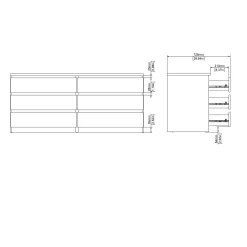 Dressoir Dubbel Ylva 6 lades Truffle - Giga Living
