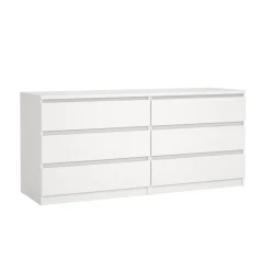 Dressoir Dubbel Ylva 6 lades Wit - Giga Living