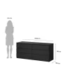 Dressoir Dubbel Ylva 6 lades Zwart woodgrain - Giga Living