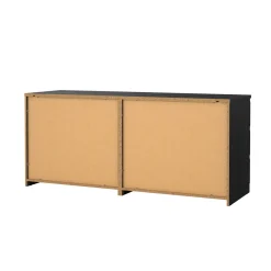 Dressoir Dubbel Ylva 6 lades Zwart woodgrain - Giga Living