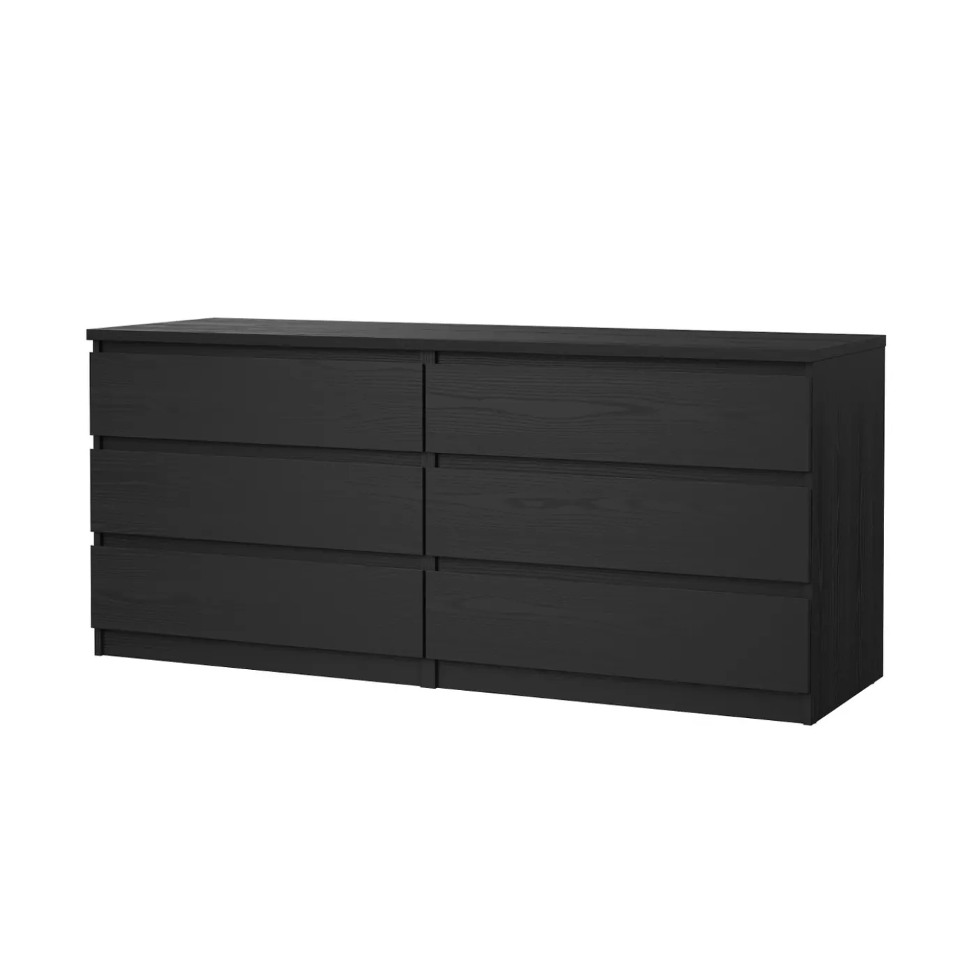 Dressoir Dubbel Ylva 6 lades Zwart woodgrain - Giga Living