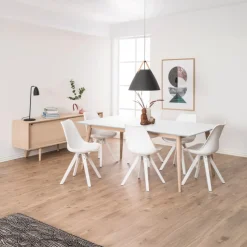 Dressoir Dysta Eikenfineer Wit 180cm - Giga Living
