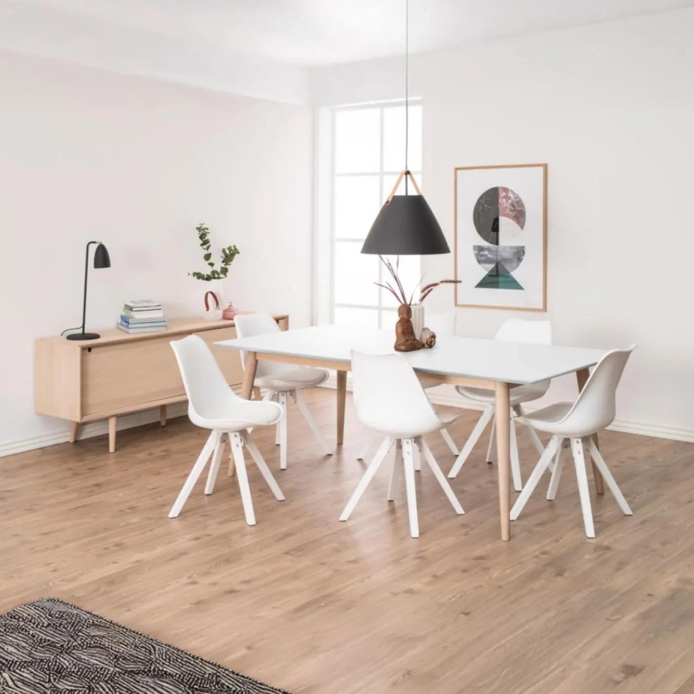 Dressoir Dysta Eikenfineer Wit 180cm - Giga Living