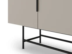 Dressoir Eldia 4d 200cm Crème met Metaal - Giga Meubel