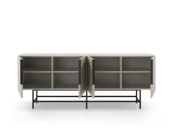 Dressoir Eldia 4d 200cm Crème met Metaal - Giga Meubel
