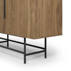 Dressoir Eldia 4d 200cm Eiken-ud met Metaal - Giga Meubel
