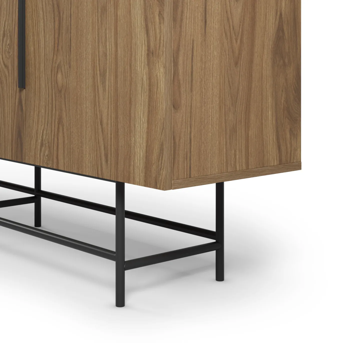 Dressoir Eldia 4d 200cm Eiken-ud met Metaal - Giga Meubel