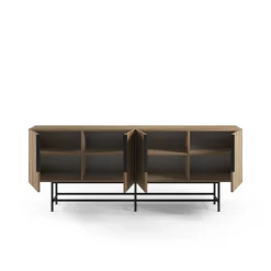 Dressoir Eldia 4d 200cm Eiken-ud met Metaal - Giga Meubel