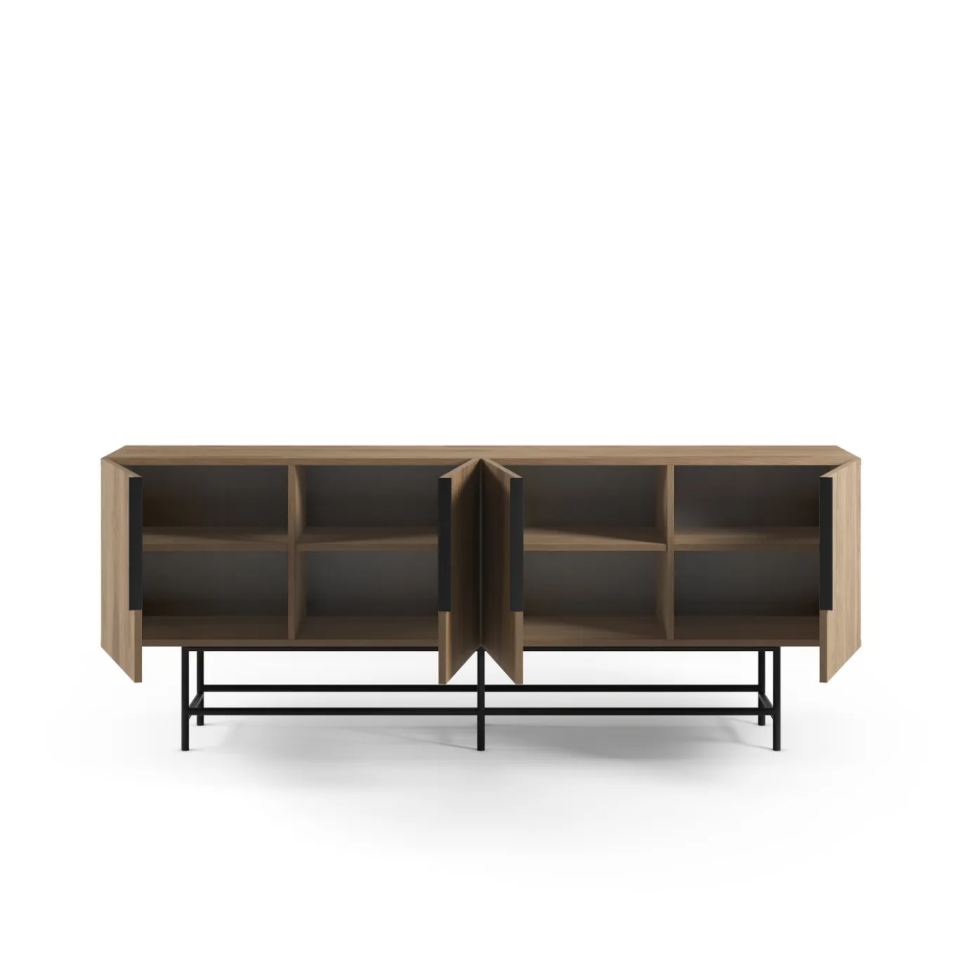 Dressoir Eldia 4d 200cm Eiken-ud met Metaal - Giga Meubel