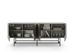 Dressoir Eldia 4d 200cm Groen met Metaal - Giga Meubel