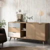 Dressoir Elfa 2d2v3L Eiken/grijs/wit - Giga Meubel