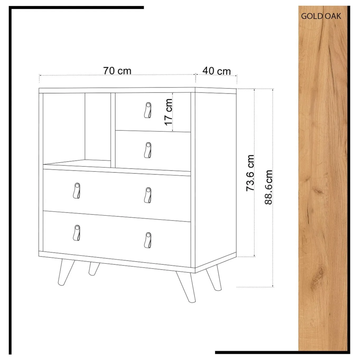 Dressoir Fallow Melamine Eiken Wit