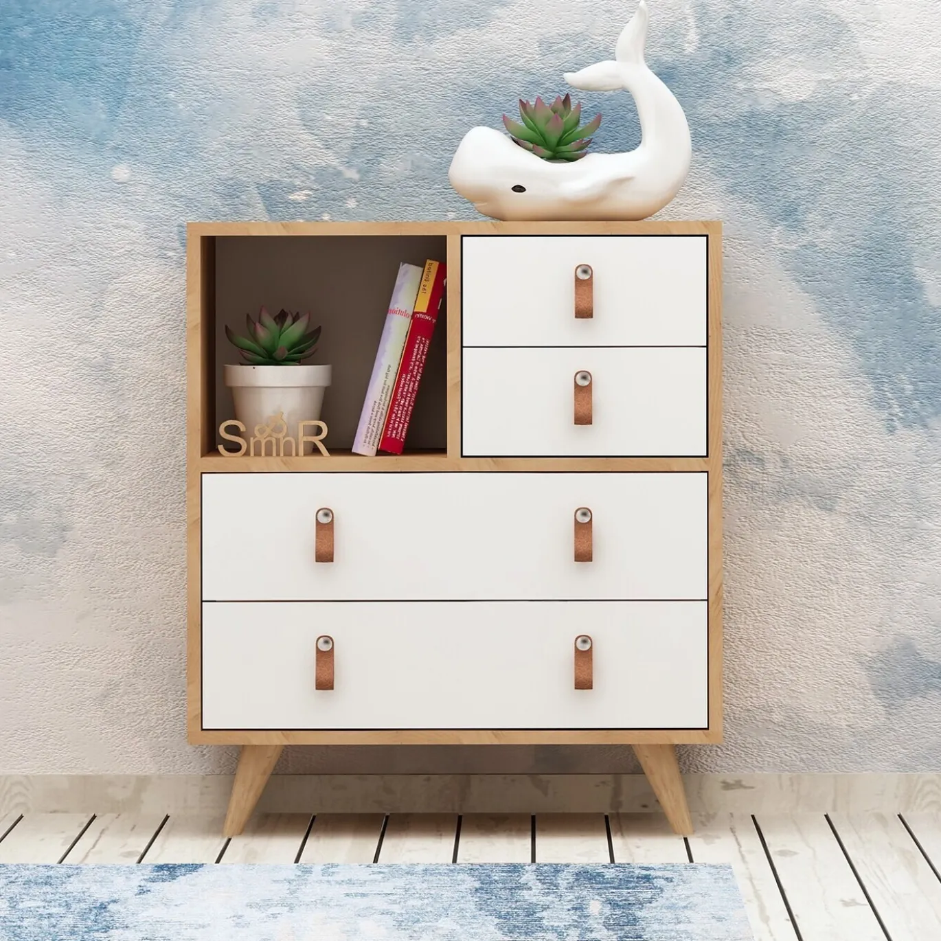 Dressoir Fallow Melamine Eiken Wit