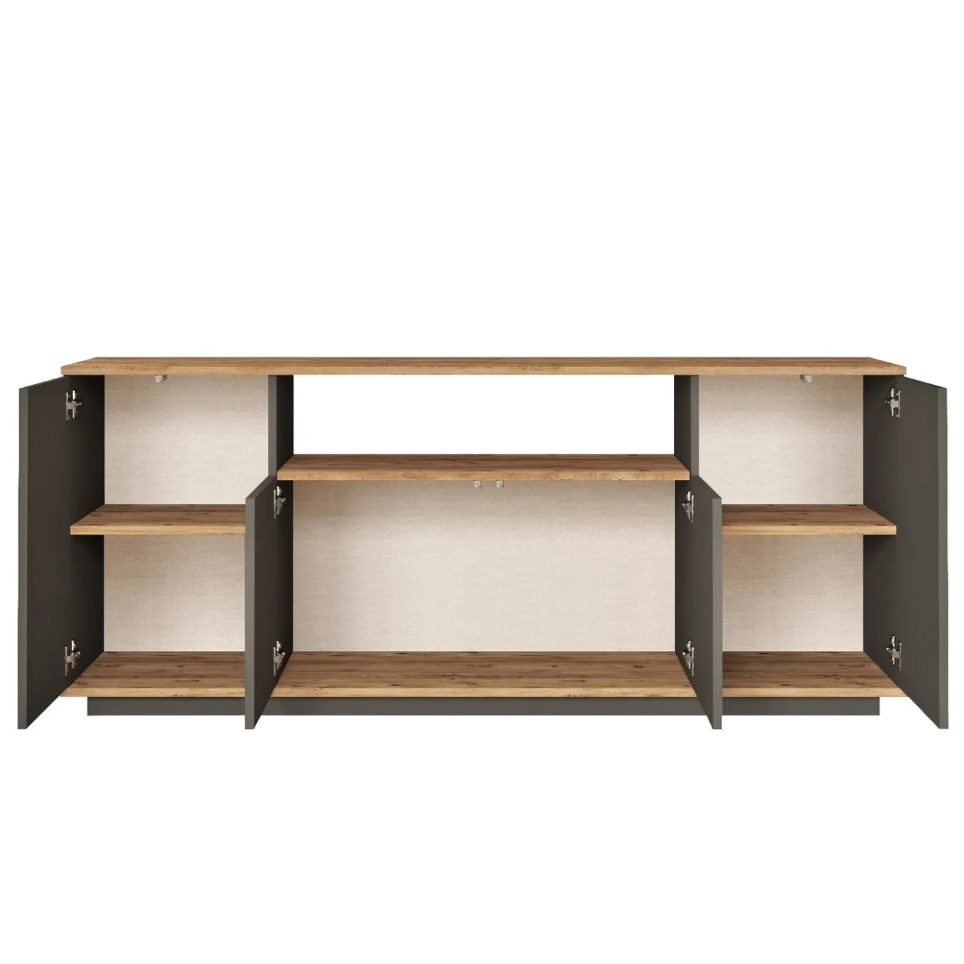 Dressoir Filizoren Antraciet/Naturel 180cm