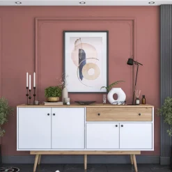 Dressoir Gerda Wit/Naturel 180cm