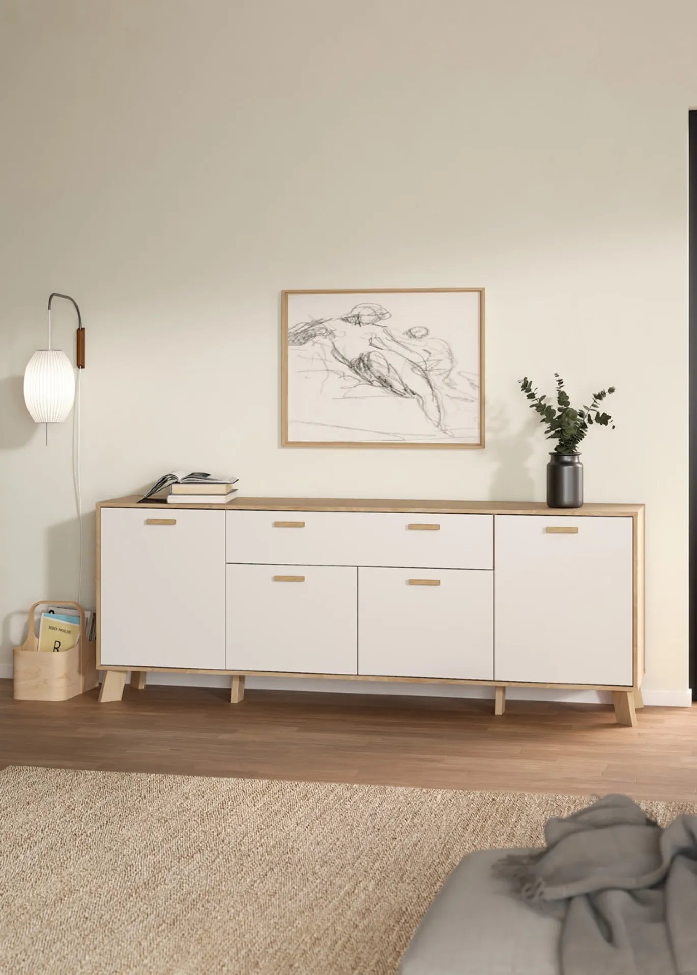 Dressoir Ikast Wit Jackson Hickory 196cm - Giga Living