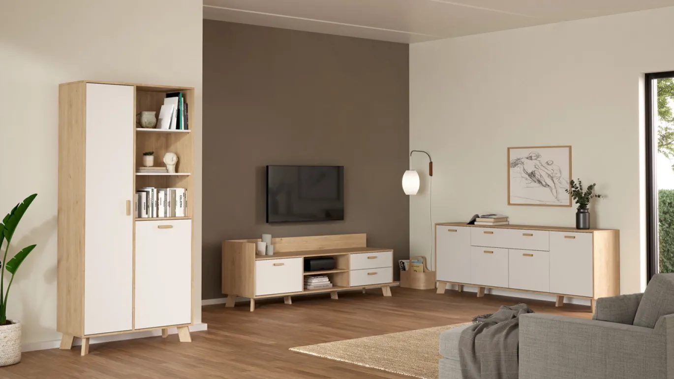 Dressoir Ikast Wit Jackson Hickory 196cm - Giga Living