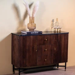 Dressoir Japandi Bruin met Marmer - Giga Meubel