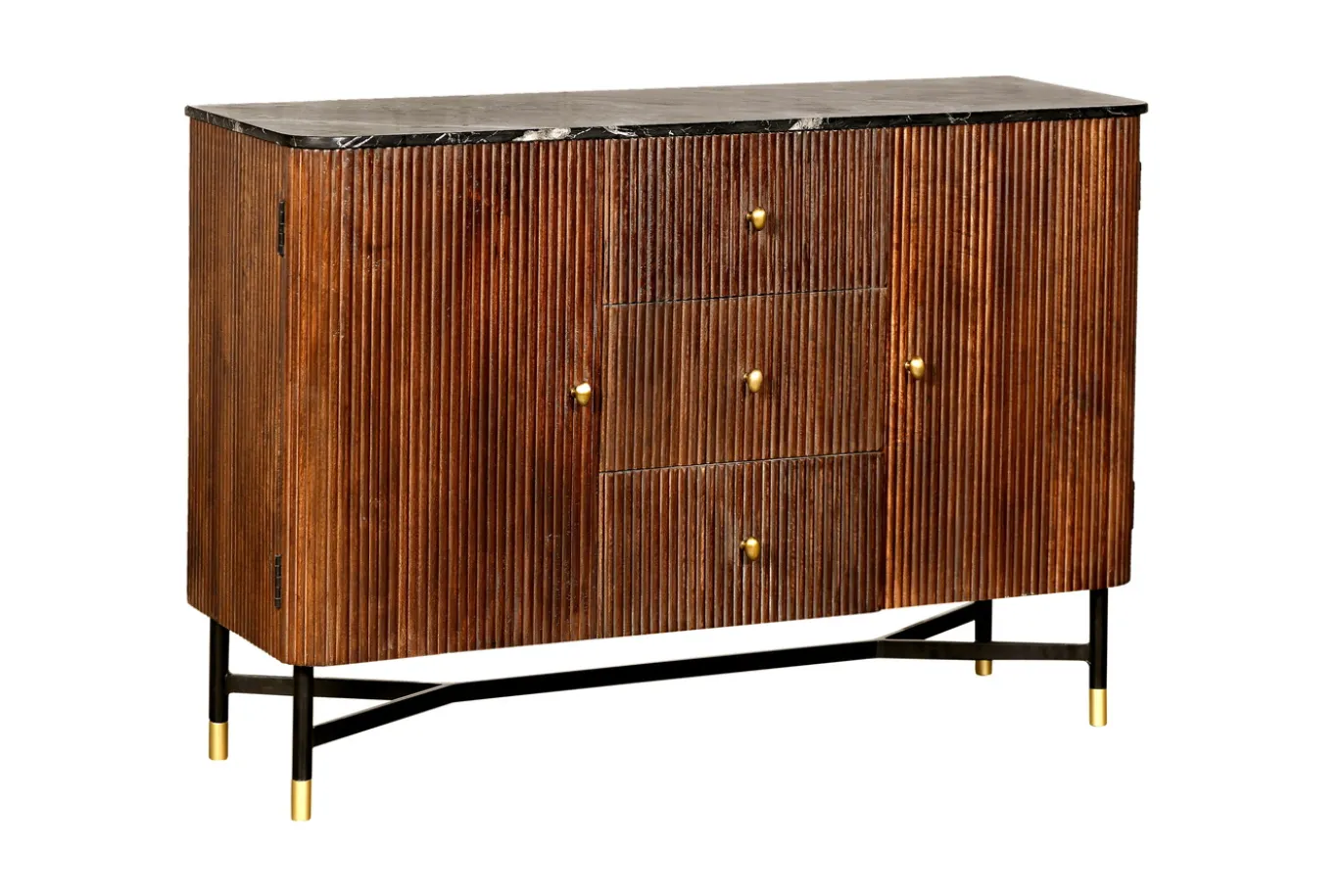 Dressoir Japandi Bruin met Marmer - Giga Meubel