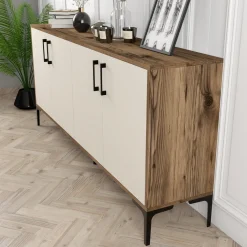 Dressoir Kiev Crème/Walnoot 180cm